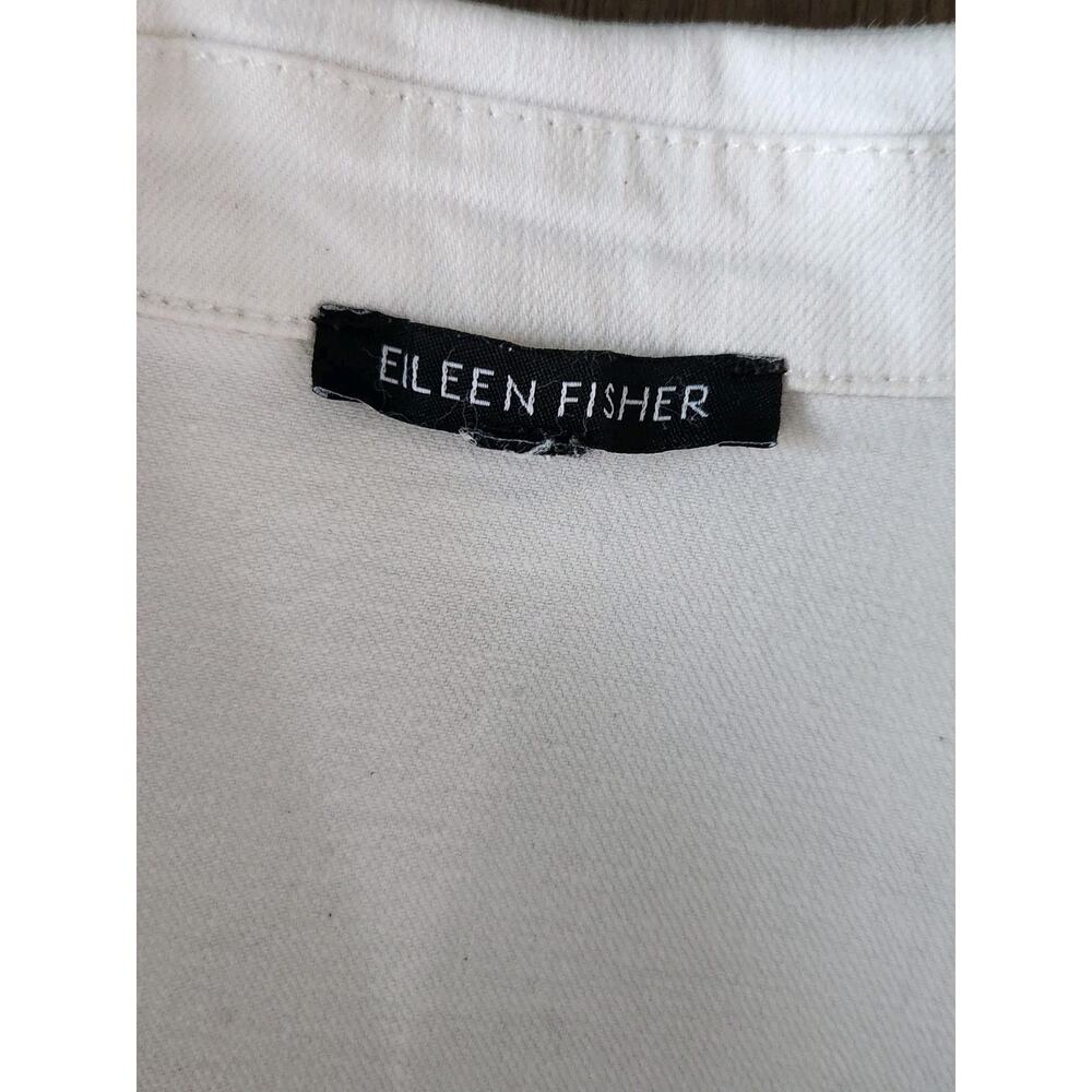 Eileen Fisher Undyed Organic Cotton Denim Jacket White Size Large - Picture 6 of 9